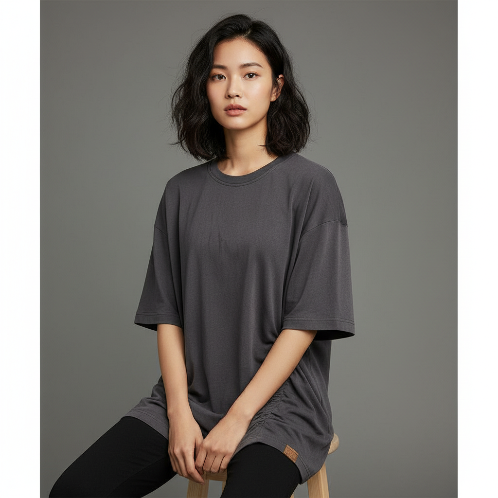 Футболка оверсайз с кулиской